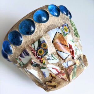 Mosaic Terracotta Flower Pot Planter Recycled Upcycled China Planter Italy
